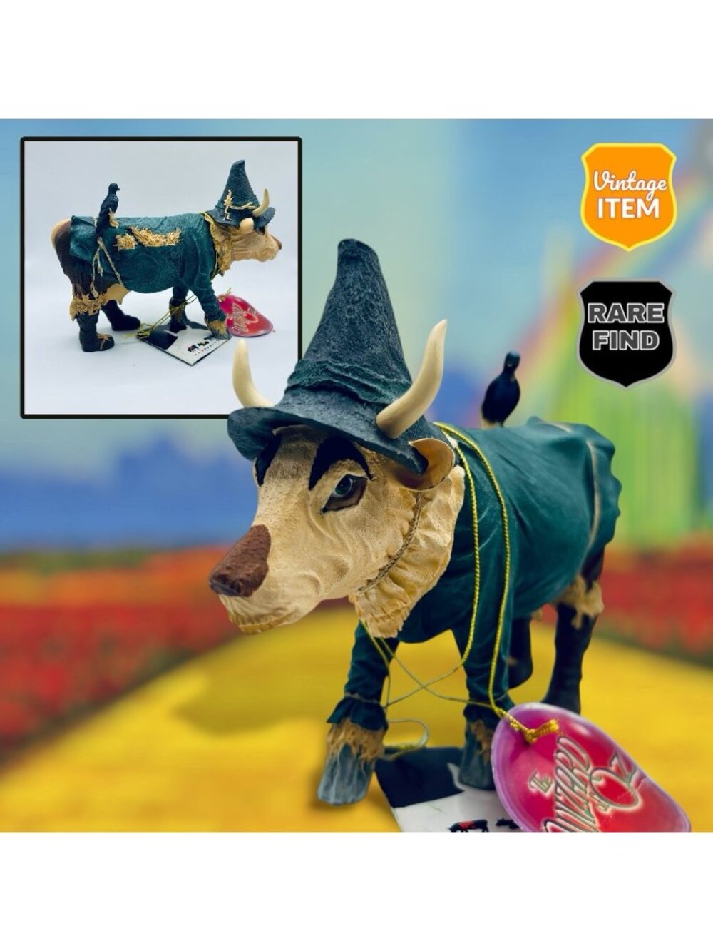 2002 Cow Parade SCARECROW Figurine from The Wizard of Oz #7243 Westland MINT